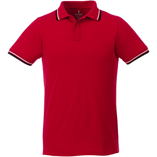 Fairfield Poloshirt Mit Weißem Rand Für Herren , rot, Piqué Strick 100% BCI Baumwolle, 180 g/m2, XXL, , Bild 8