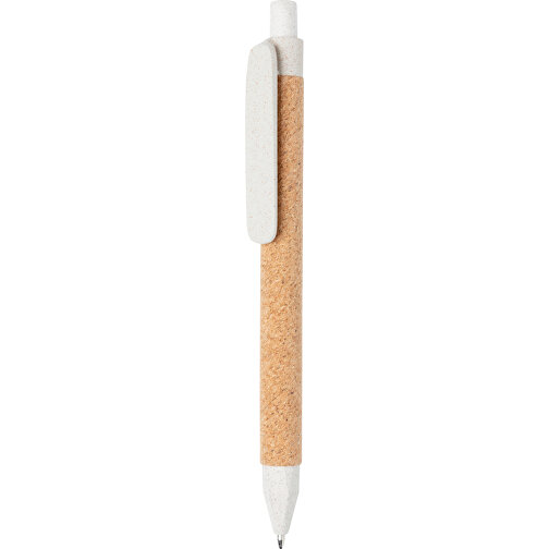 ECO-Stift, Weiß , weiß, Kork, 14,00cm (Höhe), Bild 1