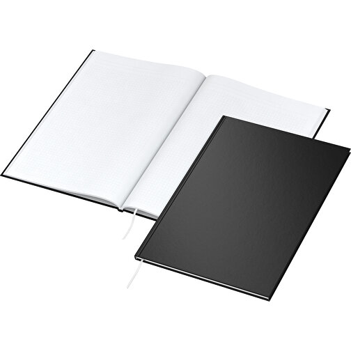 Notizbuch Memo-Book X.press A4, Matt-schwarz , schwarz, Hochweißes Schreibpapier 90 g/m², 29,70cm x 21,00cm (Länge x Breite), Bild 2