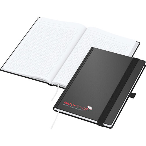 Notebook Vision-Book bialy A5 x.press czarny, sitodruk cyfrowy, Obraz 1