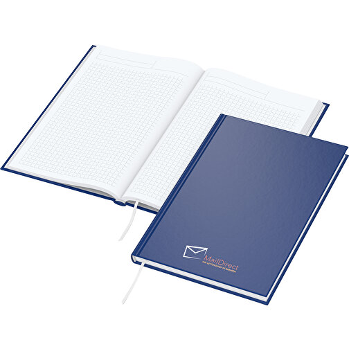 Cuaderno de notas A5 x.press, azul oscuro mate, serigrafía digital, Imagen 1
