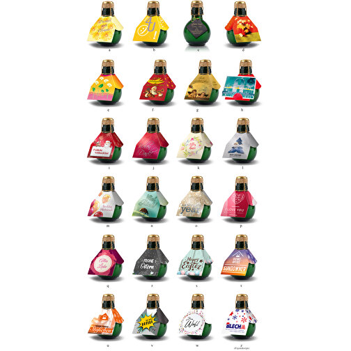 Kleinste Sektflasche Der Welt! Viel Glück - Inklusive Geschenkkarton In Gelb , gelb, Glas, 7,50cm x 12,00cm x 7,50cm (Länge x Höhe x Breite), Bild 3