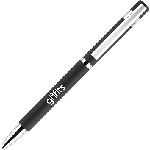 Kugelschreiber ONYX K-IX Mit Geschenkverpackung , Promo Effects, schwarz, Metall gummiert, 13,80cm (Länge), Bild 2