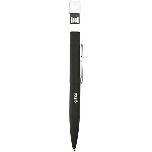 USB Kugelschreiber ONYX UK-II Mit Geschenkverpackung , Promo Effects MB , schwarz MB , 8 GB , Metall gummiert MB , 3 - 10 MB/s MB , 14,40cm (Länge), Bild 1