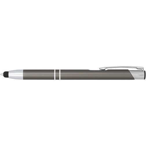 Moneta Kugelschreiber Mit Metall Touchpen , silber / grau, Aluminium, 13,80cm x 13,50cm (Länge x Höhe), Bild 3