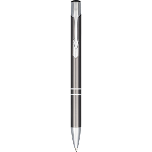 Moneta Druckkugelschreiber Aus Eloxiertem Aluminium , grau, Aluminium, ABS Kunststoff, 13,50cm (Höhe), Bild 1