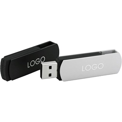 USB-Stick COVER 2GB , Promo Effects MB , schwarz MB , 2 GB , Kunststoff/Aluminium MB , 3 - 10 MB/s MB , 5,40cm x 0,85cm x 1,70cm (Länge x Höhe x Breite), Bild 3