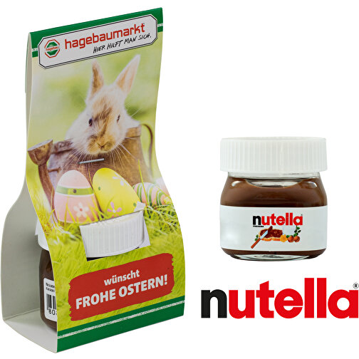 Mini pot de Nutella sous pochette carton (sur mesure, papier, verre,  plastique, 80g) comme articles publicitaires Sur