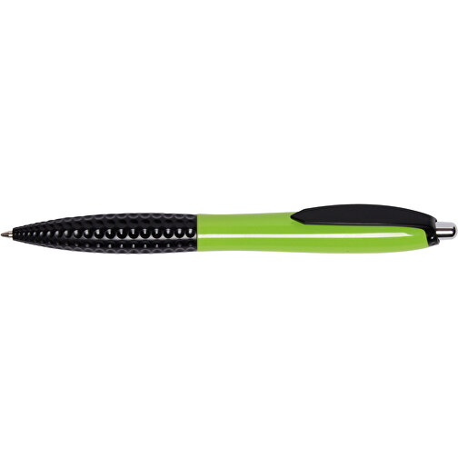 Kugelschreiber JUMP , apfelgrün, schwarz, Kunststoff, 14,00cm (Länge), Bild 3