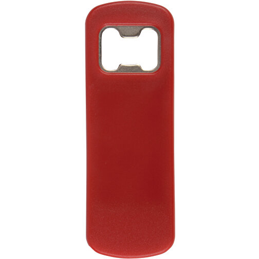 Flaschenöffner BARTENDER , rot, Kunststoff / Stahl, 10,20cm x 0,40cm x 3,50cm (Länge x Höhe x Breite), Bild 1