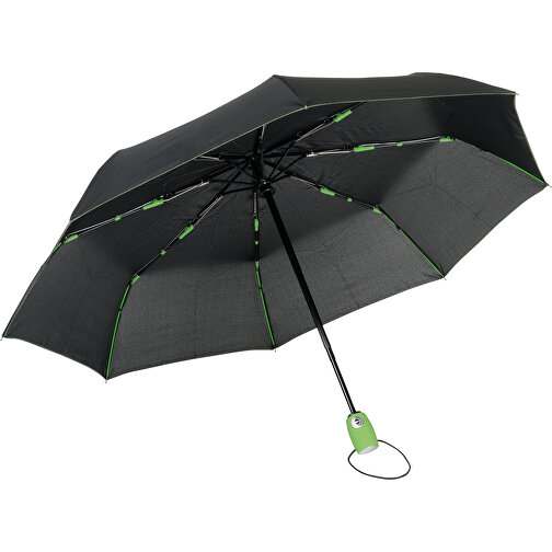Vollautomatischer Windproof-Taschenschirm STREETLIFE , hellgrün, schwarz, Metall / Fiberglas / Polyester, , Bild 1