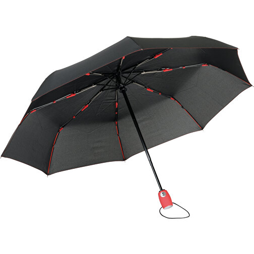 Vollautomatischer Windproof-Taschenschirm STREETLIFE , rot, schwarz, Metall / Fiberglas / Polyester, , Bild 1