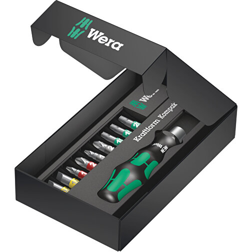 Kraftform Kompakt 13 Tool-Finder PROMOTION , Wera, schwarz / grün, Kunststoff, Werkzeugstahl, 12,60cm x 2,10cm x 7,50cm (Länge x Höhe x Breite), Bild 2