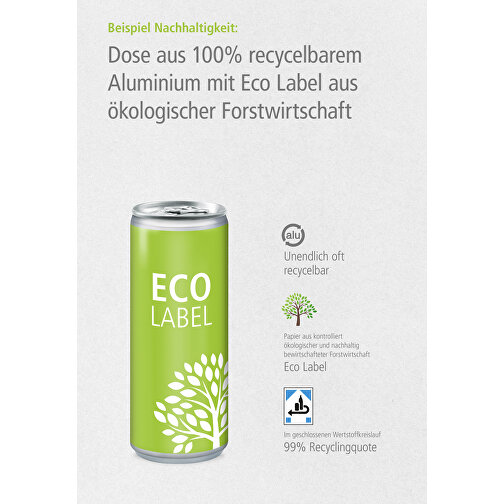 Energy Drink, Eco Label , Aluminium, Papier, 5,30cm x 13,50cm x 5,30cm (Länge x Höhe x Breite), Bild 7