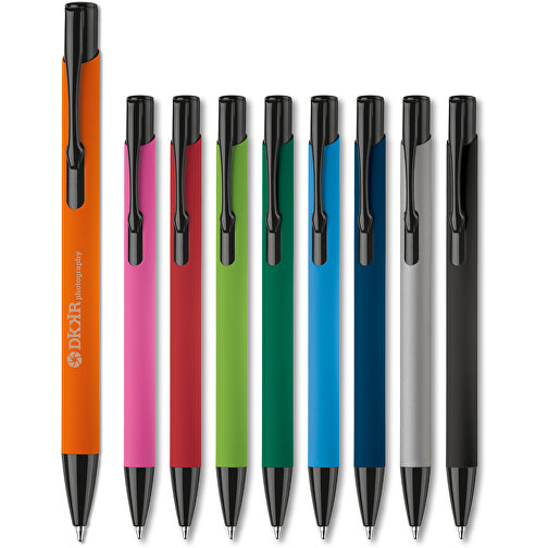 Kugelschreiber Alicante Soft-Touch , hellgrün / schwarz, Aluminium, 13,80cm (Länge), Bild 4