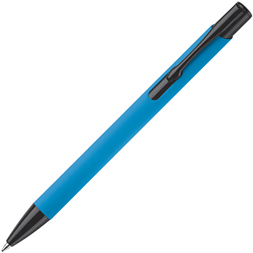 Kugelschreiber Alicante Soft-Touch , hellblau / schwarz, Aluminium, 13,80cm (Länge), Bild 2