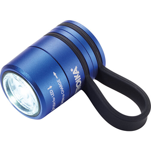 TROIKA Taschenlampe ECO RUN , Troika, blau, schwarz, Aluminium, Silikon, 3,60cm x 2,60cm x 2,60cm (Länge x Höhe x Breite), Bild 2