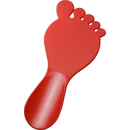 Schuhlöffel 'Fuß' , rot, PS, 17,00cm x 1,00cm x 7,00cm (Länge x Höhe x Breite), Bild 1