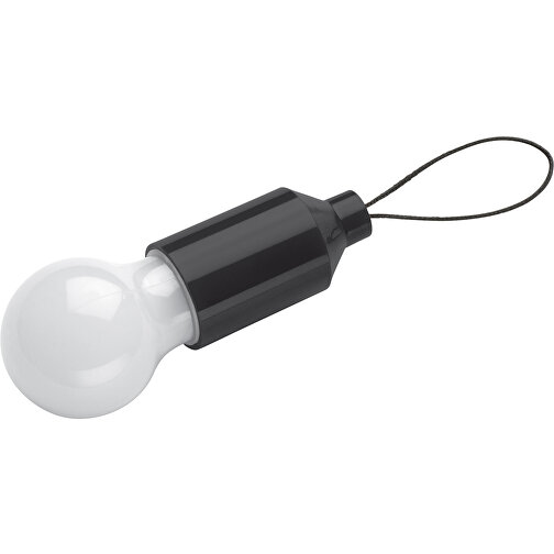 Schlüsselanhänger Glühlampe , schwarz, ABS, 5,50cm x 8,00cm x 8,00cm (Länge x Höhe x Breite), Bild 1