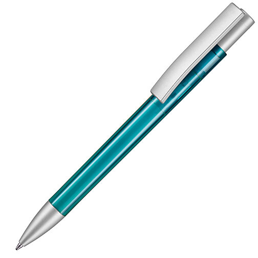 Kugelschreiber STRATOS TRANSPARENT SI , Ritter-Pen, türkis, ABS-Kunststoff, 1,70cm (Länge), Bild 2