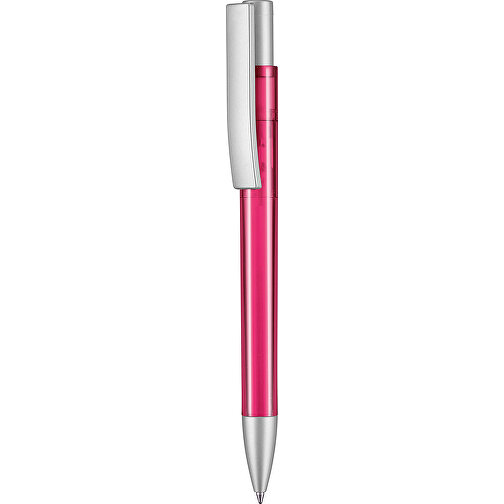 Kugelschreiber STRATOS TRANSPARENT SI , Ritter-Pen, magenta-pink, ABS-Kunststoff, 1,70cm (Länge), Bild 1