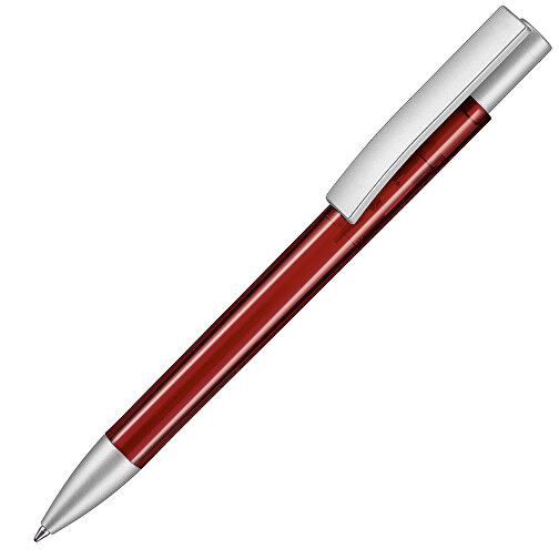 Kugelschreiber STRATOS TRANSPARENT SI , Ritter-Pen, rubin-rot, ABS-Kunststoff, 1,70cm (Länge), Bild 2
