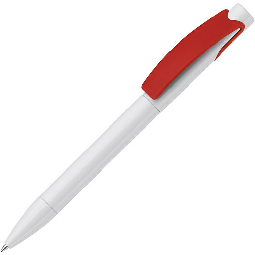 Kugelschreiber Punto , weiß / rot, ABS, 14,70cm (Länge), Bild 2