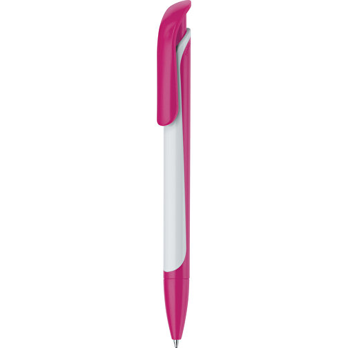 Kugelschreiber Long Shadow , rosa / weiß, ABS, 14,80cm (Länge), Bild 1