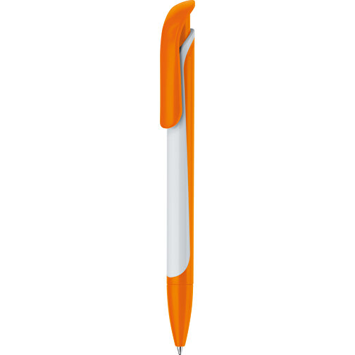 Kugelschreiber Long Shadow , orange / weiß, ABS, 14,80cm (Länge), Bild 1