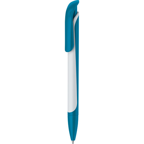 Kugelschreiber Long Shadow , blau / weiß, ABS, 14,80cm (Länge), Bild 1