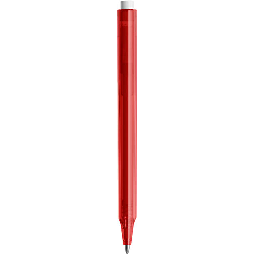 Pigra P04 Push Kugelschreiber , rot / weiss, ABS-Kunststoff, 14,10cm x 1,40cm (Länge x Breite), Bild 2