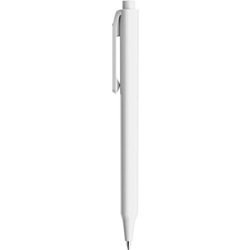Pigra P04 Push Kugelschreiber , weiss, ABS-Kunststoff, 14,10cm x 1,40cm (Länge x Breite), Bild 1