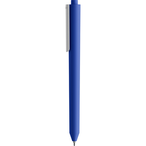 Pigra P03 Push Kugelschreiber , dunkelblau / weiss, ABS-Kunststoff, 14,00cm x 1,30cm (Länge x Breite), Bild 1