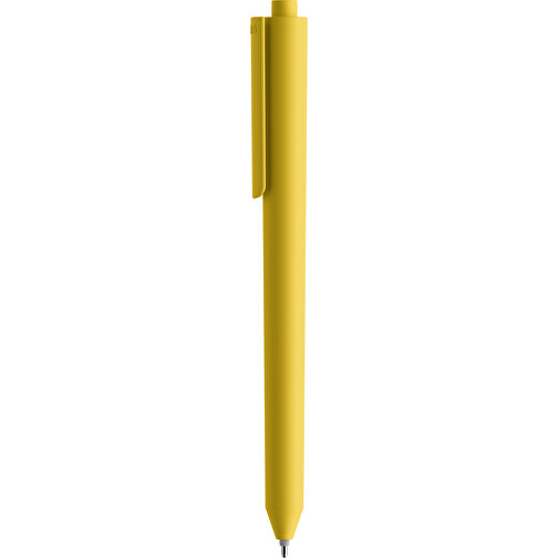 Pigra P03 Push Kugelschreiber , gelb, ABS-Kunststoff, 14,00cm x 1,30cm (Länge x Breite), Bild 1