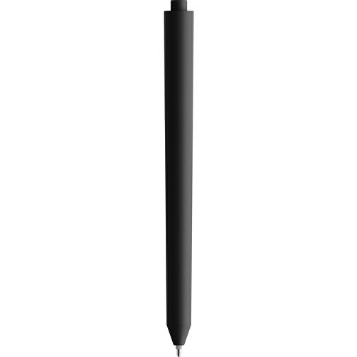 Pigra P03 Push Kugelschreiber , schwarz / weiß, ABS-Kunststoff, 14,00cm x 1,30cm (Länge x Breite), Bild 2