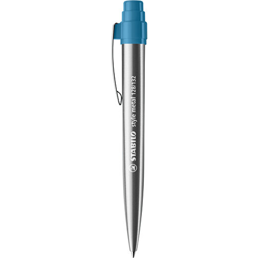 STABILO Style Metal Kugelschreiber , Stabilo, silber/topasblau, Metall, 14,00cm x 1,90cm x 1,50cm (Länge x Höhe x Breite), Bild 1