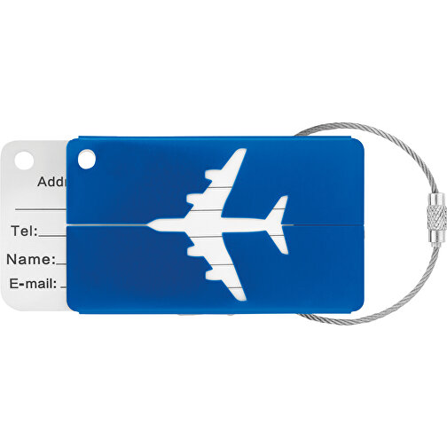 Fly Tag , königsblau, Aluminium, 7,50cm x 4,50cm (Länge x Breite), Bild 1