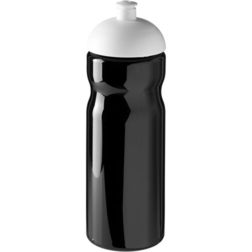 H2O Active® Base 650 Ml Sportflasche Mit Stülpdeckel , schwarz / weiss, PET Kunststoff, 90% PP Kunststoff, 10% TPE Kunststoff, 22,30cm (Höhe), Bild 1