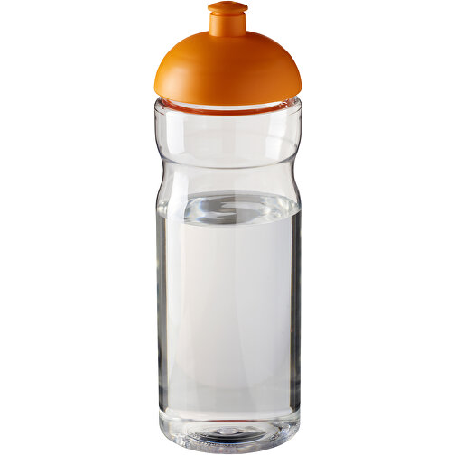 H2O Active® Base 650 Ml Sportflasche Mit Stülpdeckel , transparent / orange, PET Kunststoff, 90% PP Kunststoff, 10% TPE Kunststoff, 22,30cm (Höhe), Bild 3