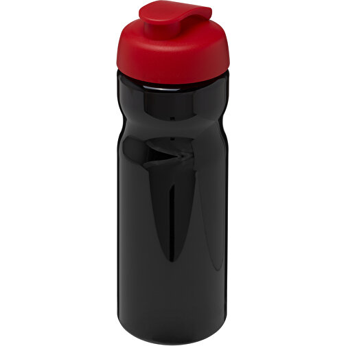 H2O Active® Base 650 Ml Sportflasche Mit Klappdeckel , schwarz / rot, PET Kunststoff, PP Kunststoff, 22,10cm (Höhe), Bild 1