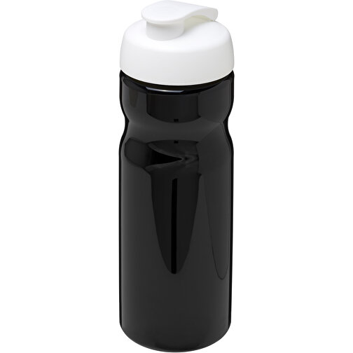 H2O Active® Base 650 Ml Sportflasche Mit Klappdeckel , schwarz / weiss, PET Kunststoff, PP Kunststoff, 22,10cm (Höhe), Bild 1