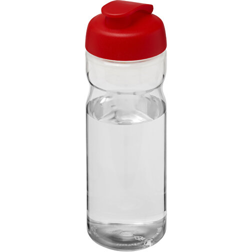 H2O Active® Base 650 Ml Sportflasche Mit Klappdeckel , transparent / rot, PET Kunststoff, PP Kunststoff, 22,10cm (Höhe), Bild 1