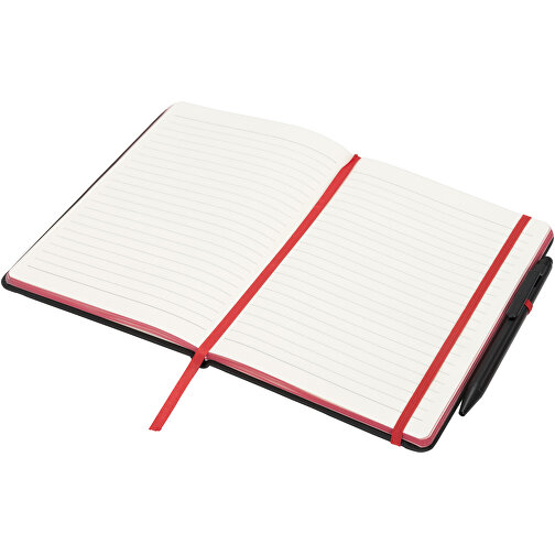 Noir Edge A5 Notizbuch Mit Farbigem Rand , schwarz / rot, PU Kunststoff, 21,00cm x 1,70cm x 14,30cm (Länge x Höhe x Breite), Bild 3