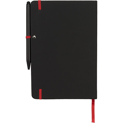 Noir Edge A5 Notizbuch Mit Farbigem Rand , schwarz / rot, PU Kunststoff, 21,00cm x 1,70cm x 14,30cm (Länge x Höhe x Breite), Bild 5