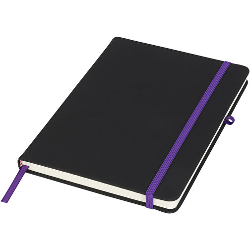 Noir A5 Notizbuch , schwarz / lila, PU Kunststoff, 21,00cm x 1,70cm x 14,30cm (Länge x Höhe x Breite), Bild 1
