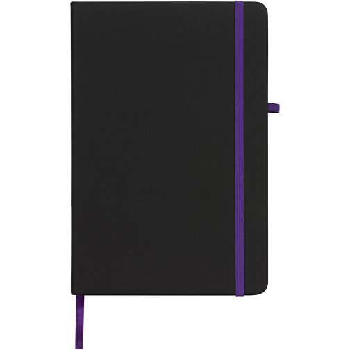 Noir A5 Notizbuch , schwarz / lila, PU Kunststoff, 21,00cm x 1,70cm x 14,30cm (Länge x Höhe x Breite), Bild 4