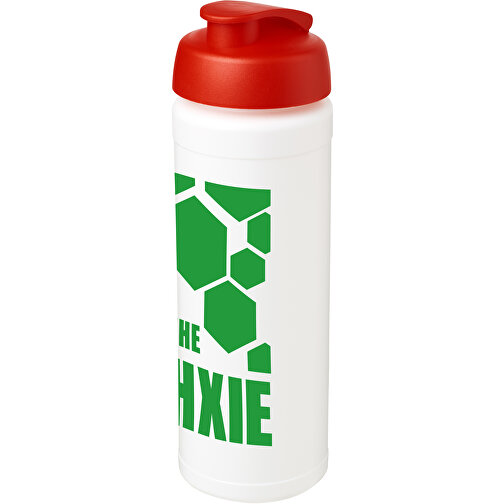 Baseline® Plus Grip 750 Ml Sportflasche Mit Klappdeckel , weiß / rot, HDPE Kunststoff, PP Kunststoff, 23,60cm (Höhe), Bild 2