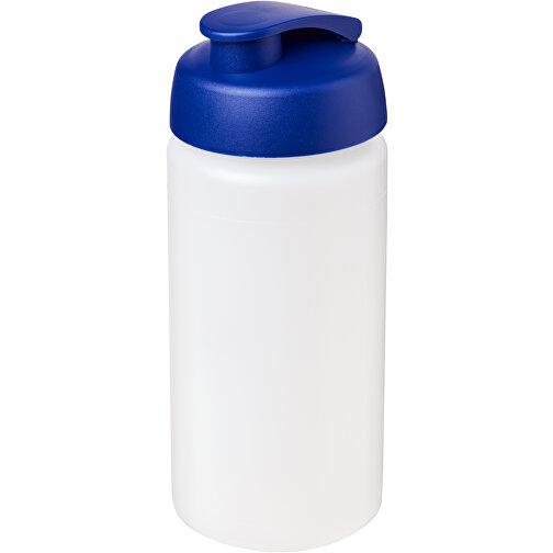 Baseline® Plus Grip 500 Ml Sportflasche Mit Klappdeckel , transparent / blau, HDPE Kunststoff, PP Kunststoff, 18,50cm (Höhe), Bild 1