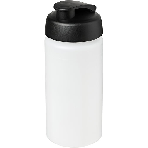 Baseline® Plus Grip 500 Ml Sportflasche Mit Klappdeckel , transparent / schwarz, HDPE Kunststoff, PP Kunststoff, 18,50cm (Höhe), Bild 1
