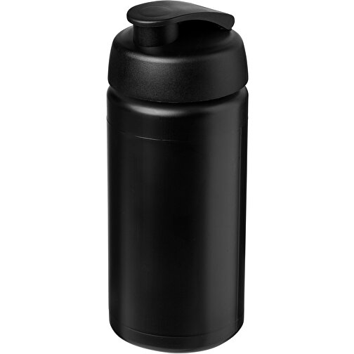 Baseline® Plus Grip 500 Ml Sportflasche Mit Klappdeckel , schwarz, HDPE Kunststoff, PP Kunststoff, 18,50cm (Höhe), Bild 1